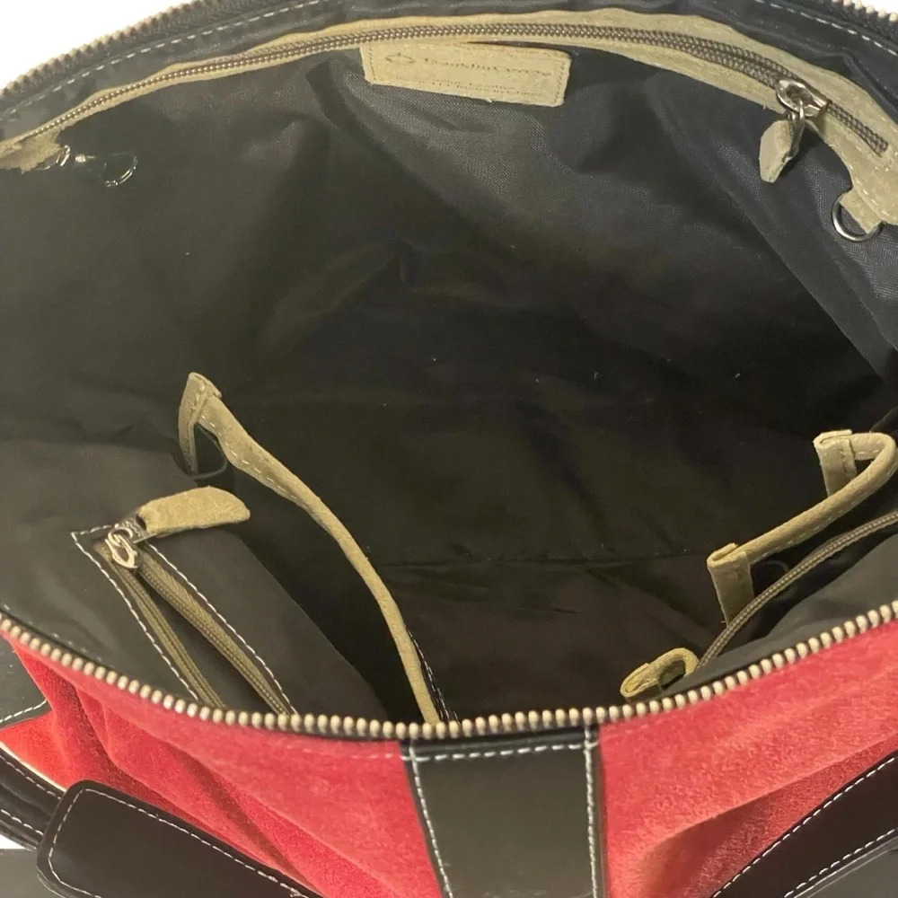 Franklin Covey Women’s Red Suede Leather Hobo Shoulder Bag